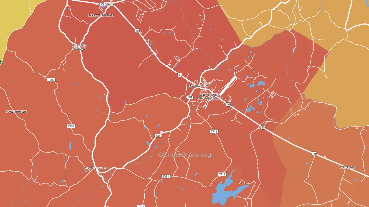 15437, PA Map of Theft Rates