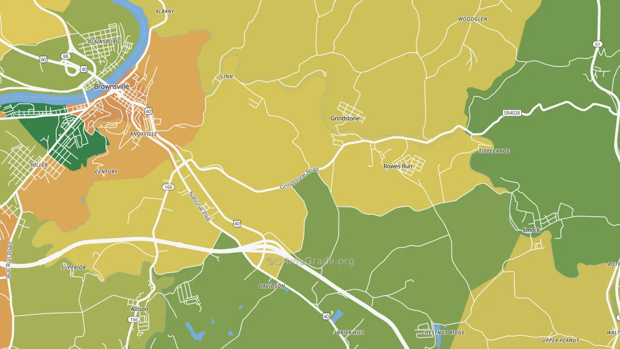 15442, PA Map of Theft Rates