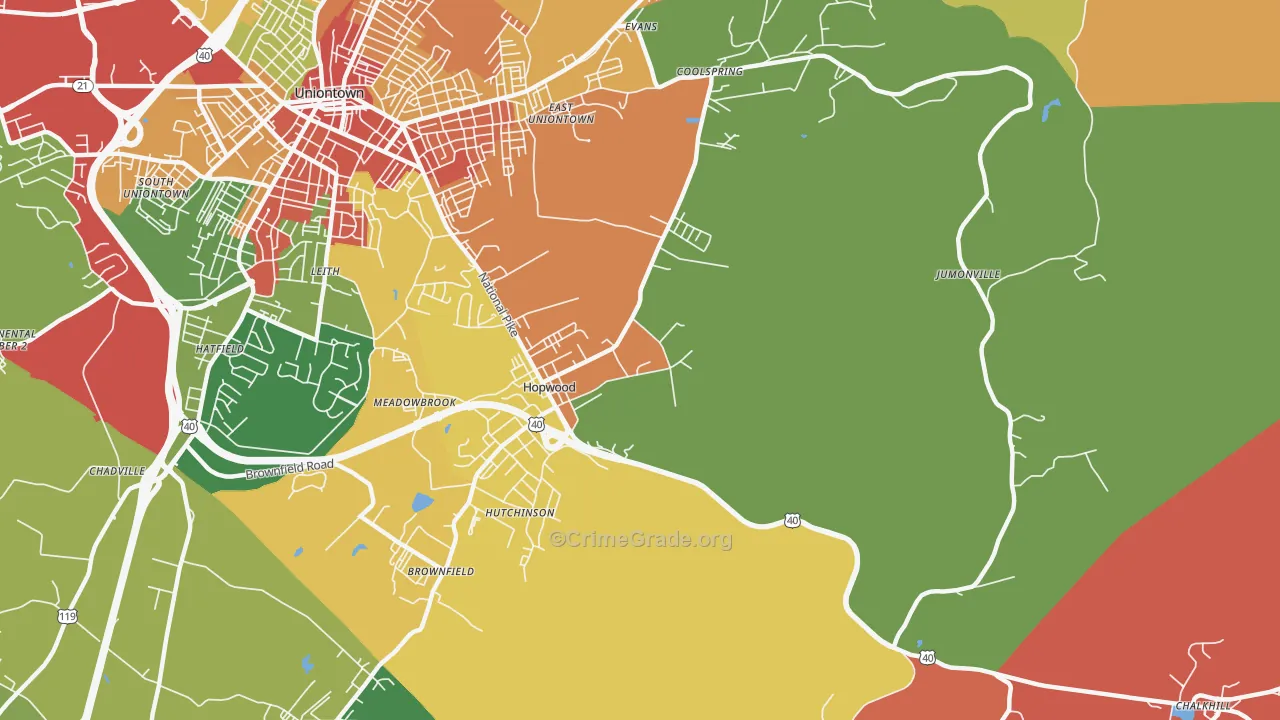 15445, PA Map of Theft Rates