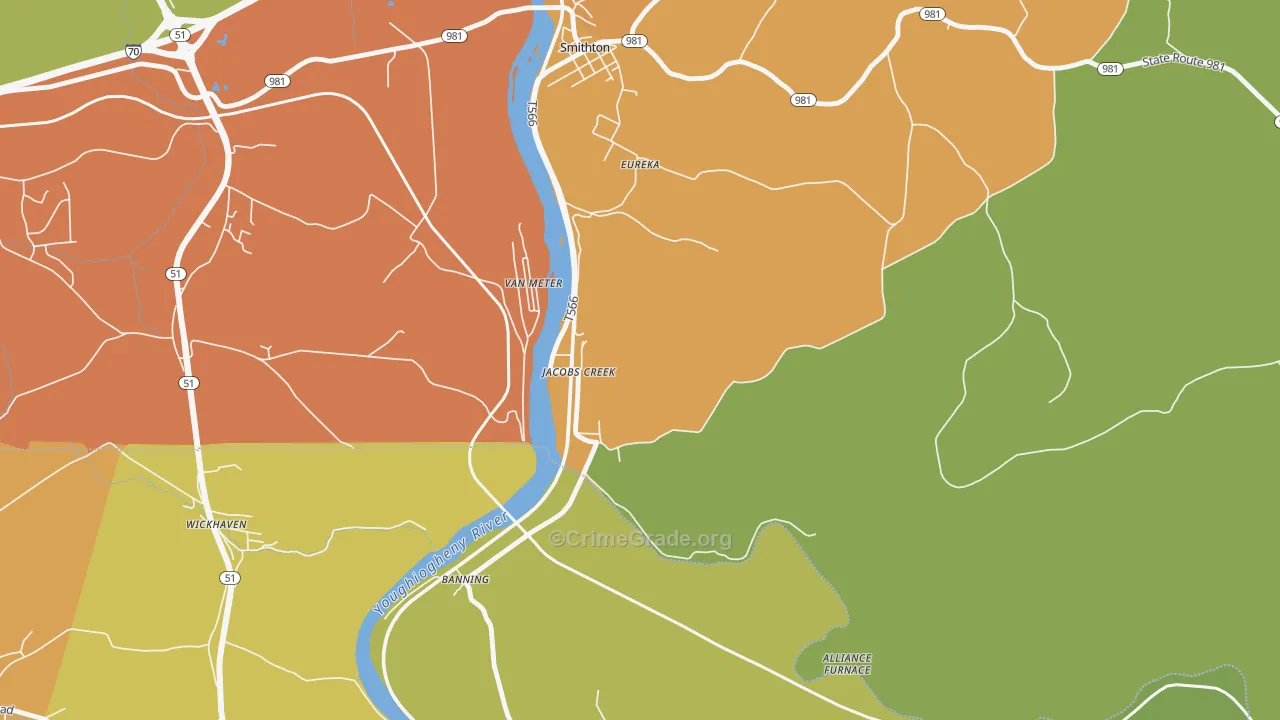15448, PA Map of Theft Rates