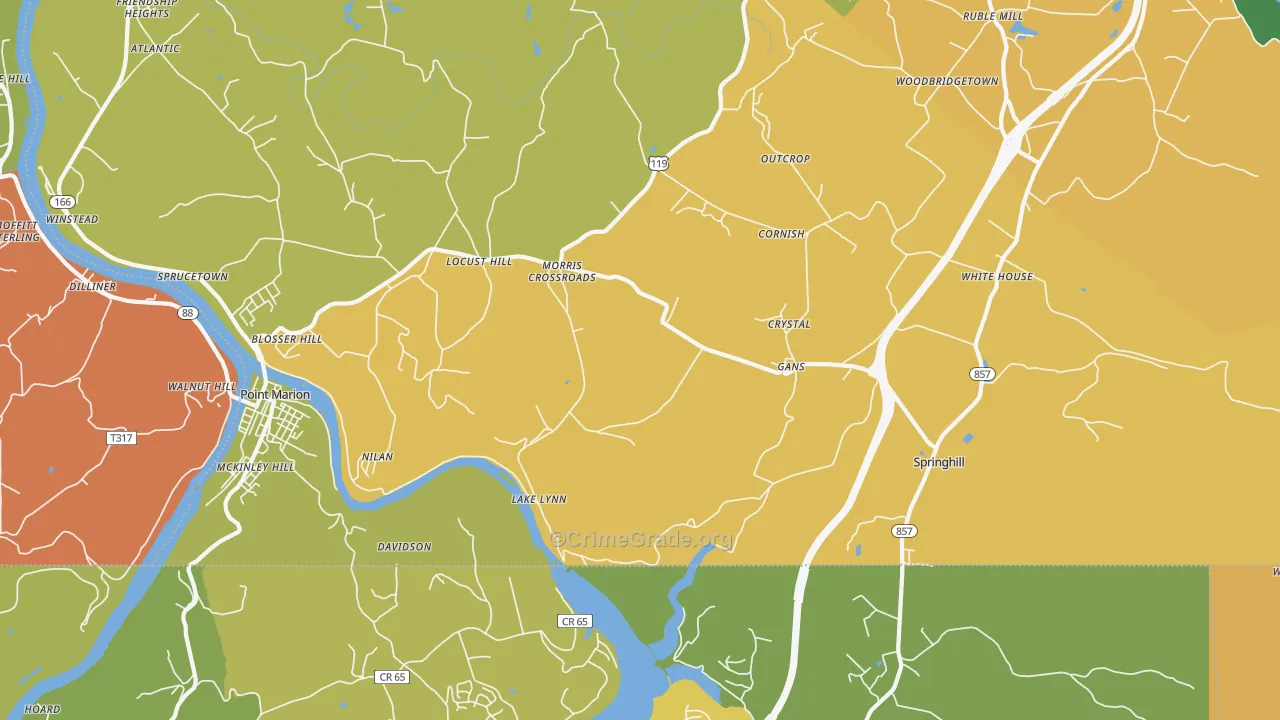 15451, PA Map of Theft Rates