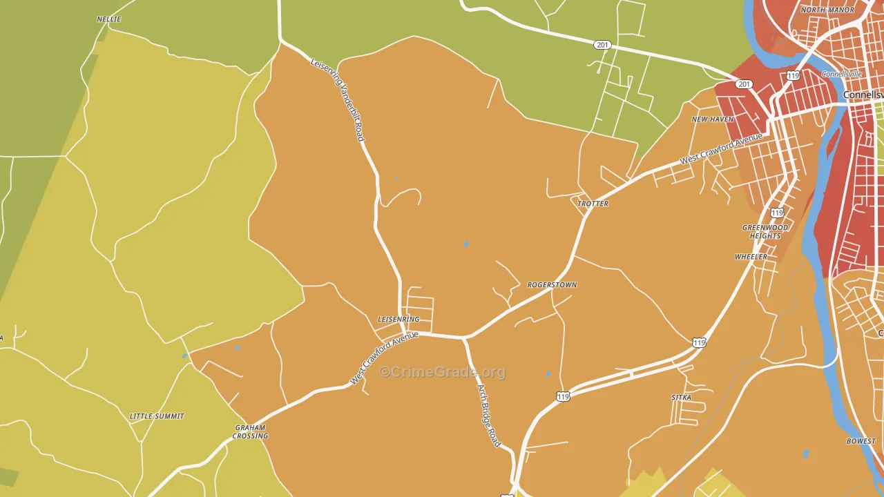 15455, PA Map of Theft Rates