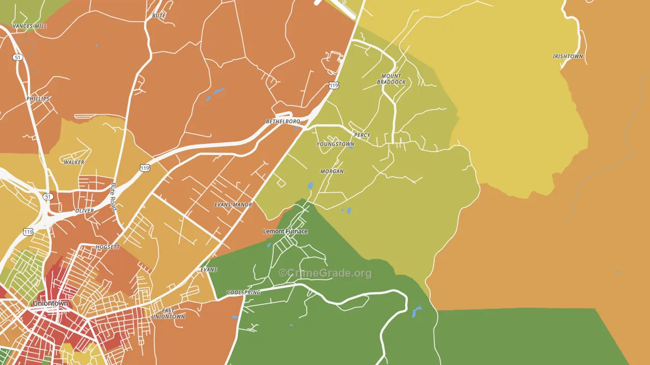 15456, PA Map of Theft Rates