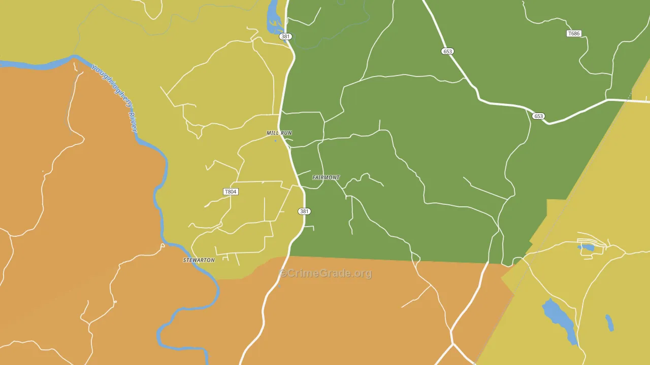 15464, PA Map of Theft Rates