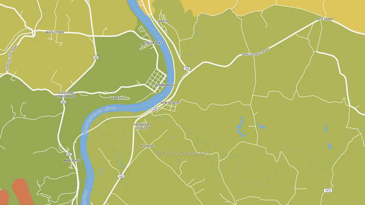 15467, PA Map of Theft Rates