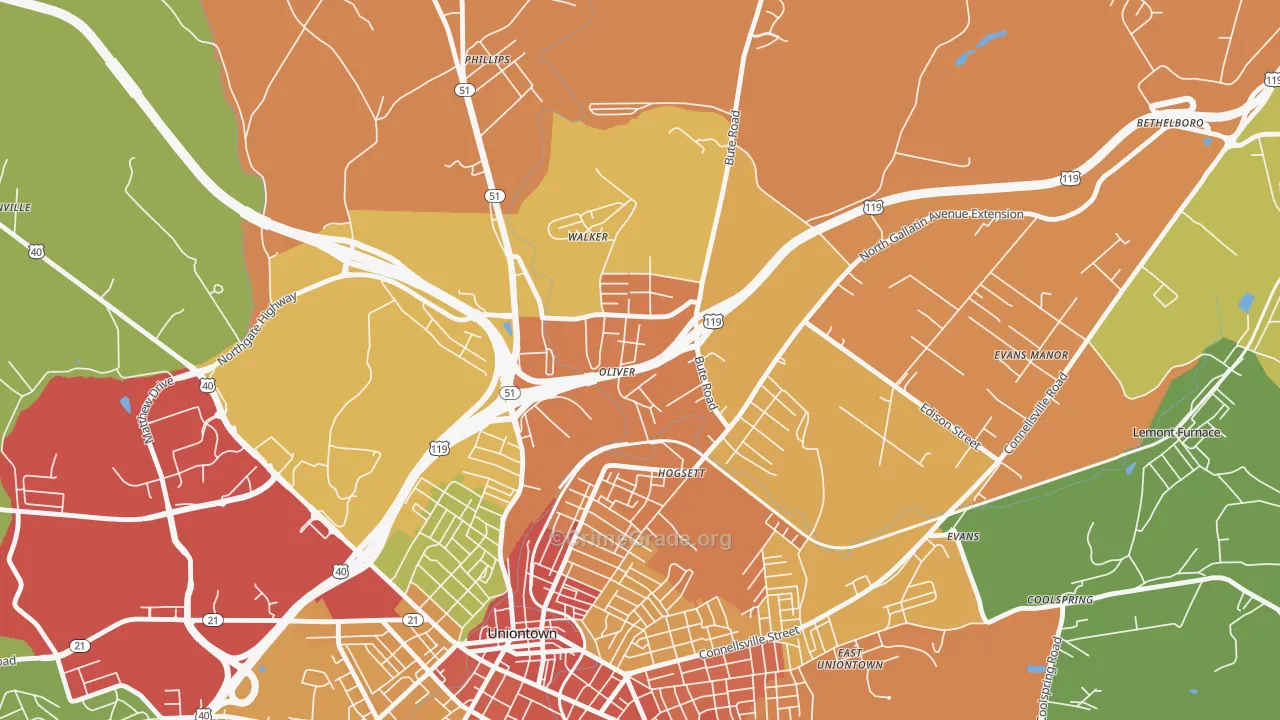 15472, PA Map of Theft Rates