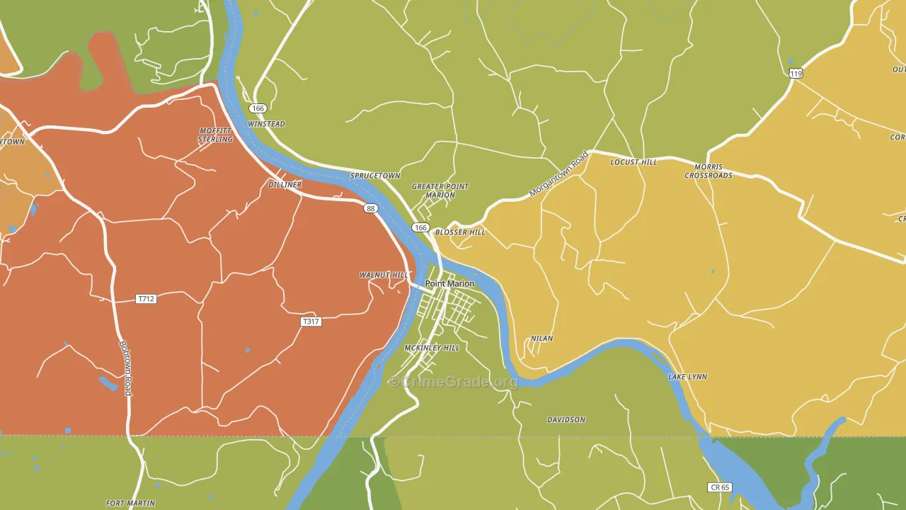 15474, PA Map of Theft Rates