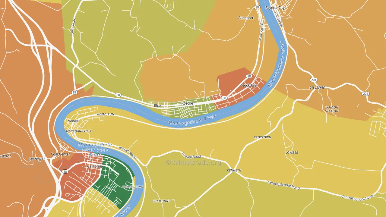 15477, PA Map of Theft Rates