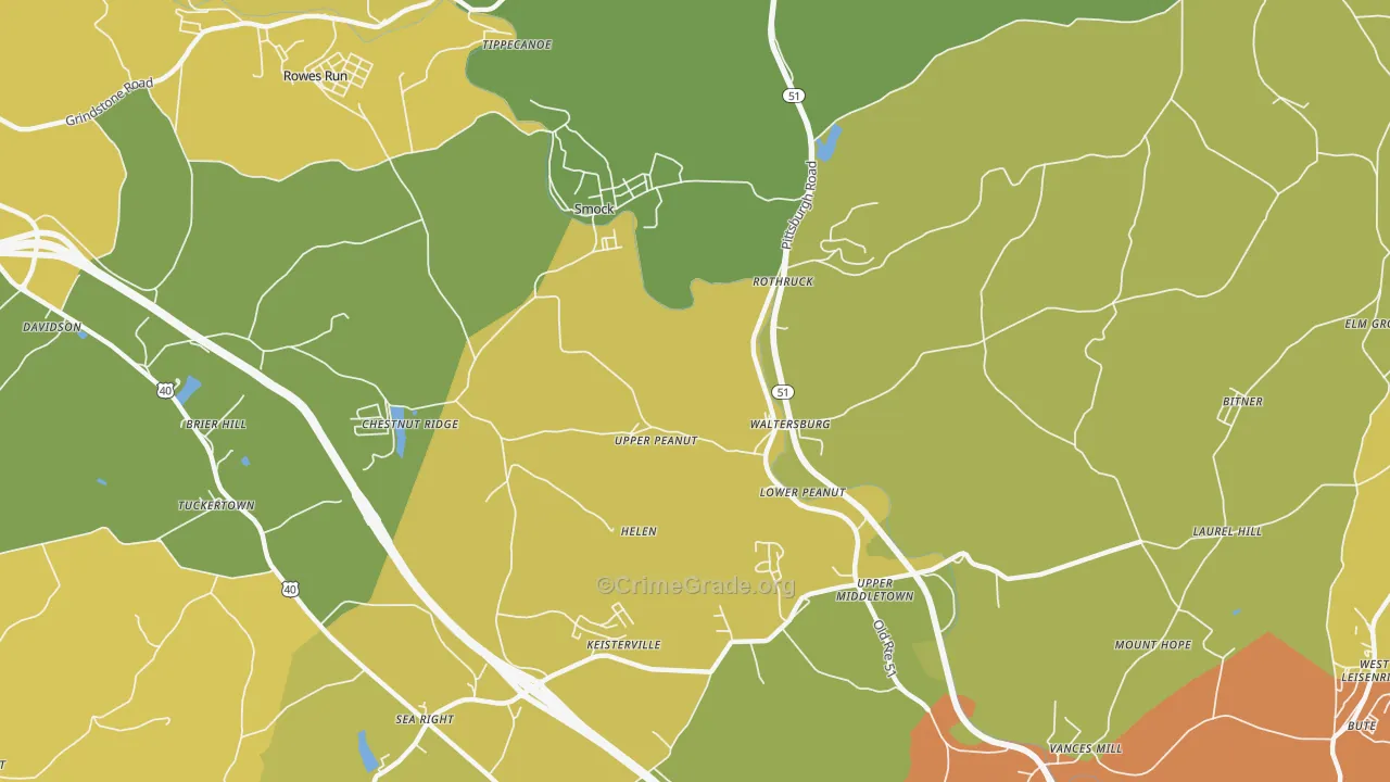 15480, PA Map of Theft Rates