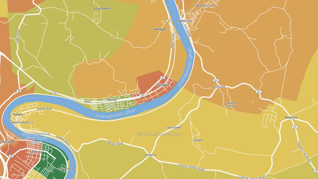 15483, PA Map of Theft Rates