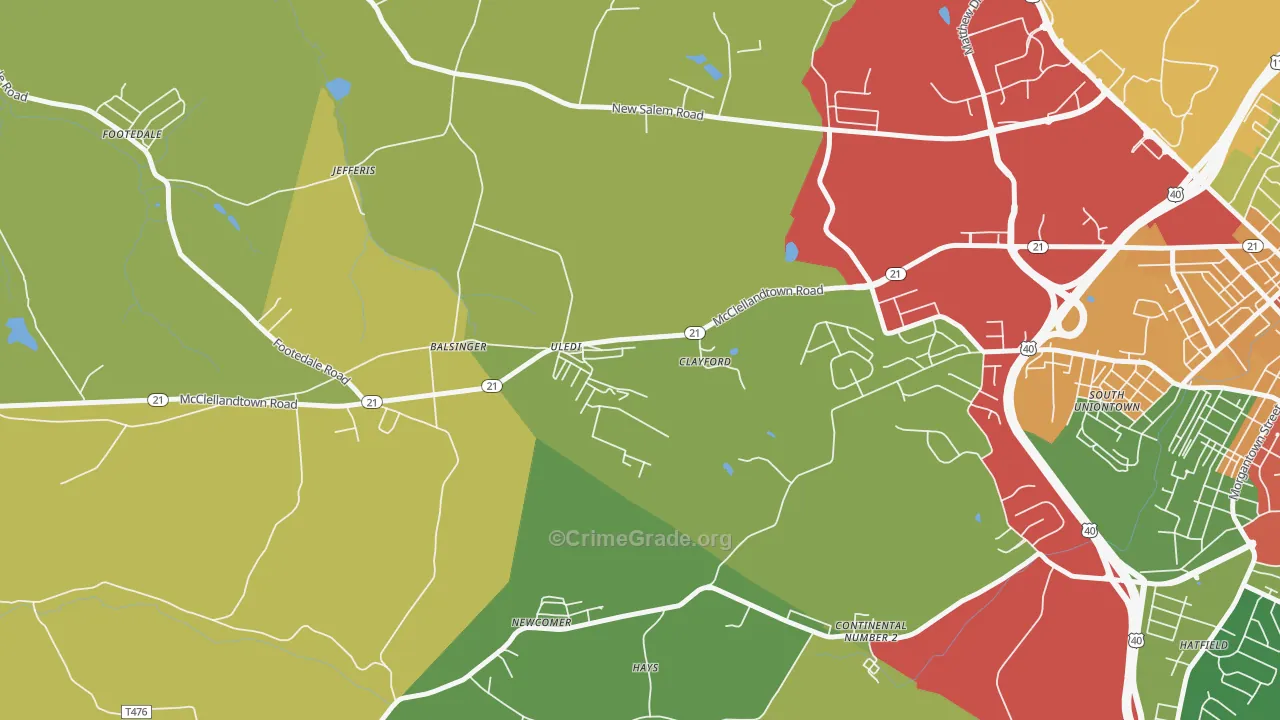 15484, PA Map of Theft Rates