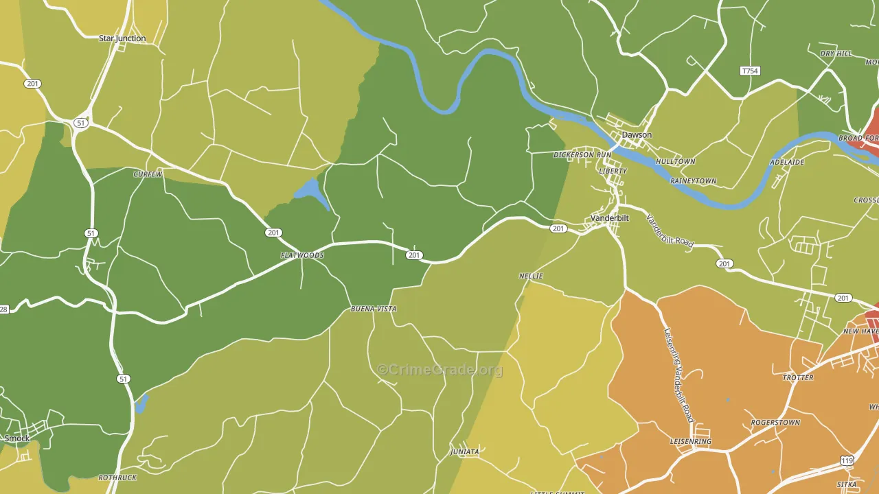15486, PA Map of Theft Rates