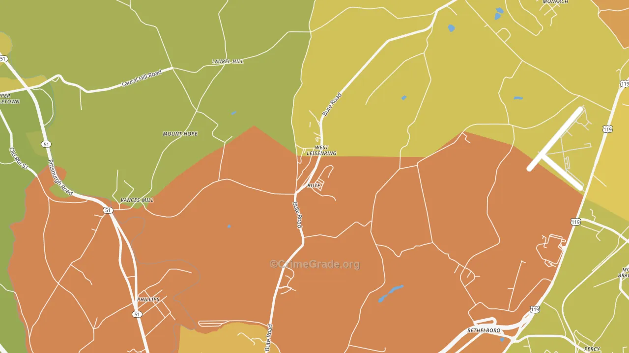 15489, PA Map of Theft Rates