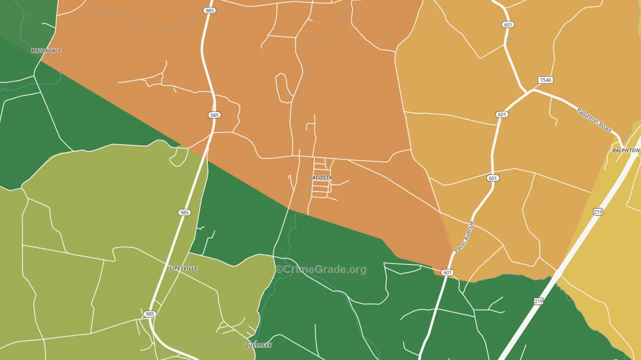 15520, PA Map of Theft Rates