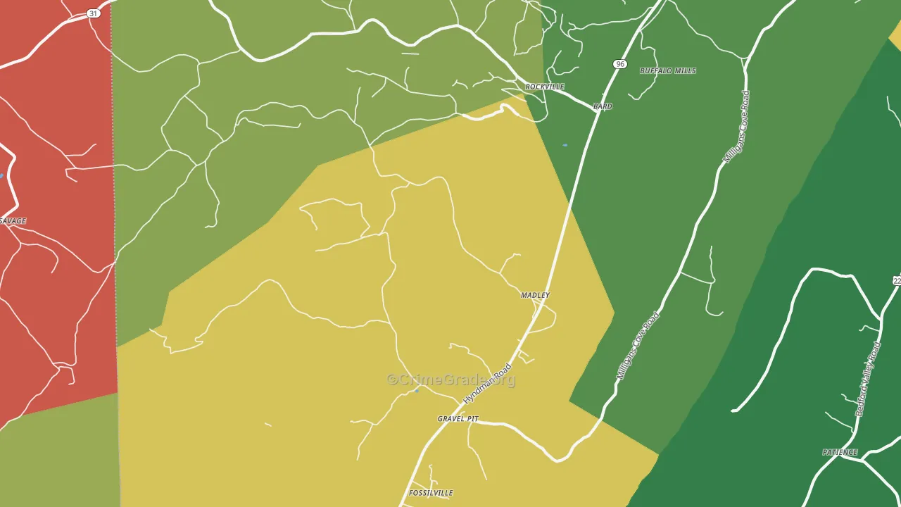 15534, PA Map of Theft Rates