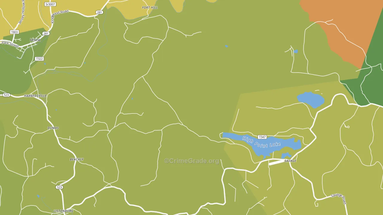 15540, PA Map of Theft Rates