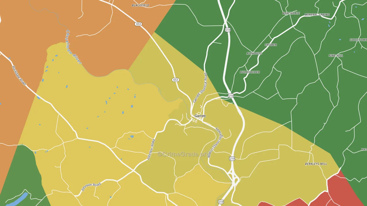 15542, PA Map of Theft Rates