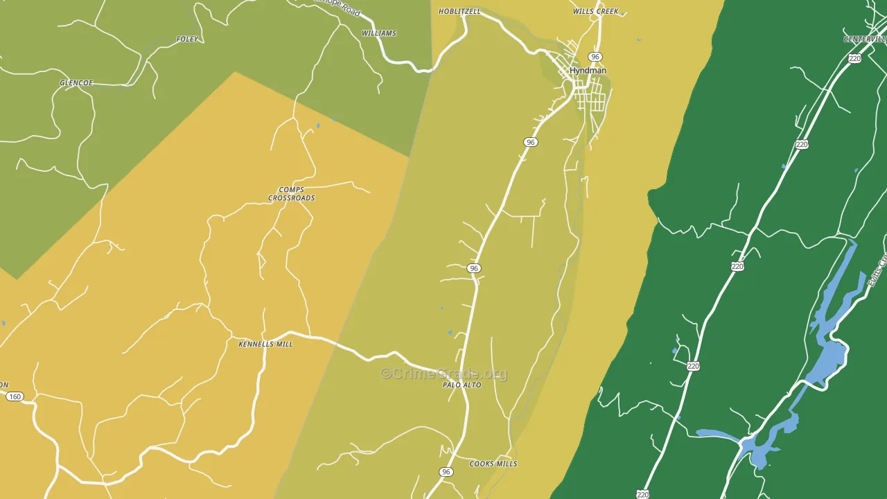 15545, PA Map of Theft Rates