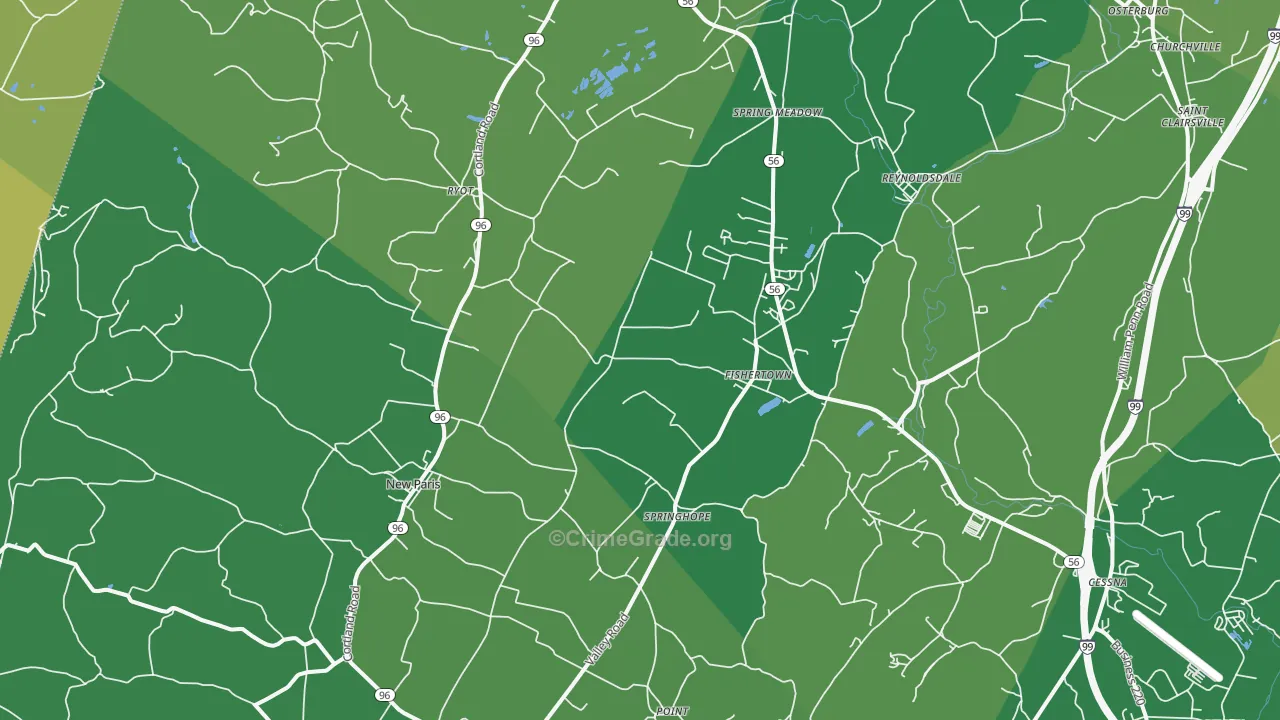 15554, PA Map of Theft Rates
