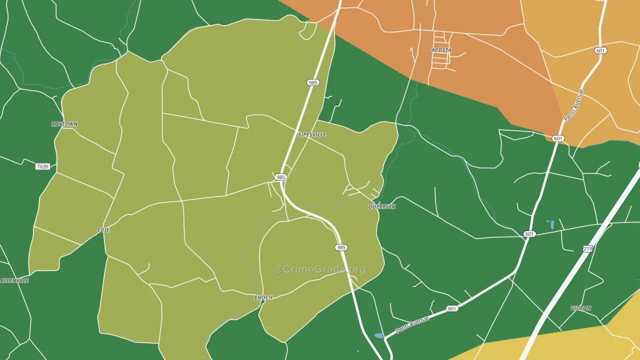 15555, PA Map of Theft Rates