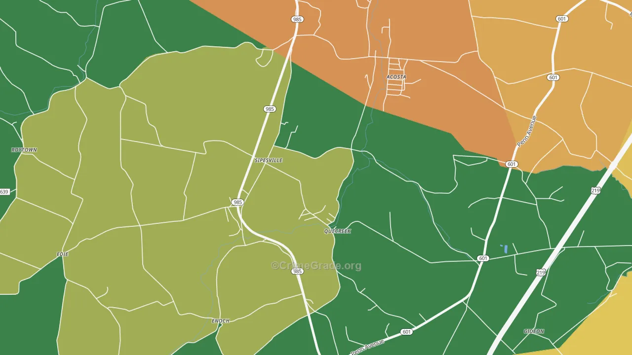 15561, PA Map of Theft Rates