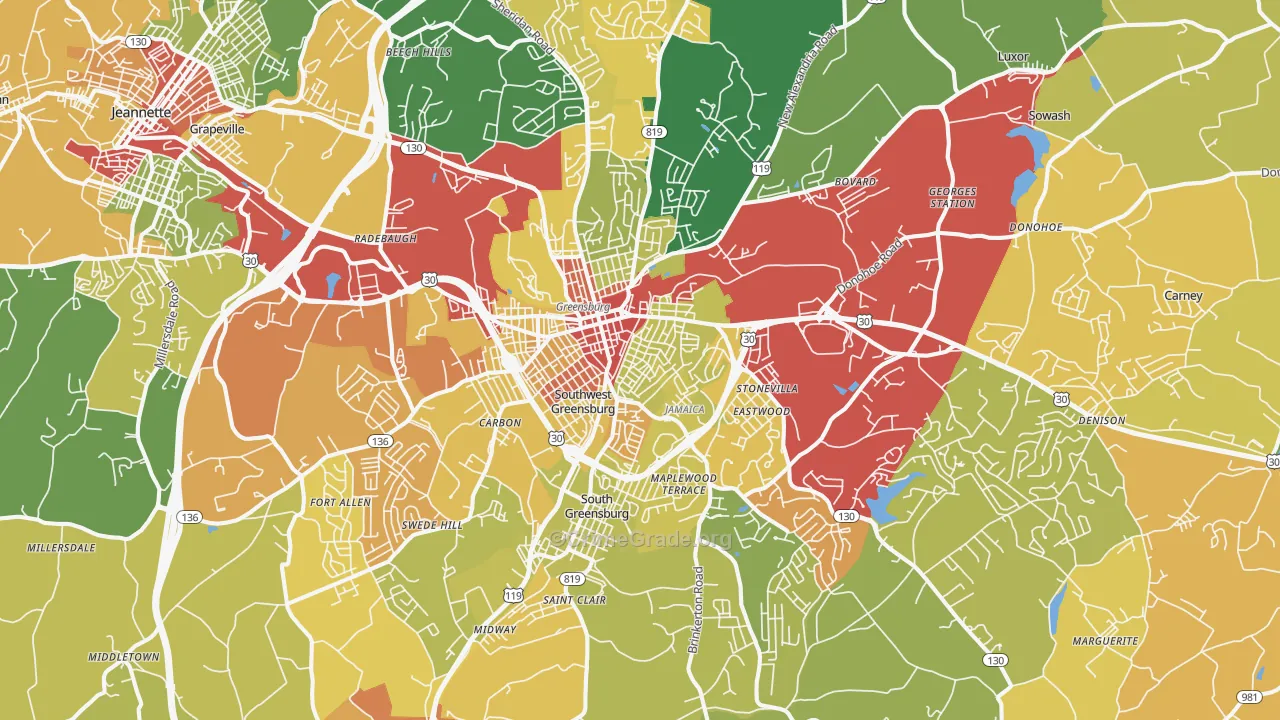 15601, PA Map of Theft Rates