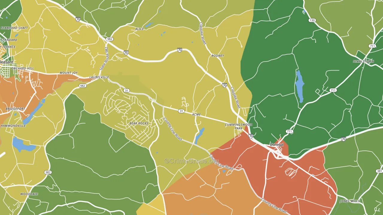 15610, PA Map of Theft Rates