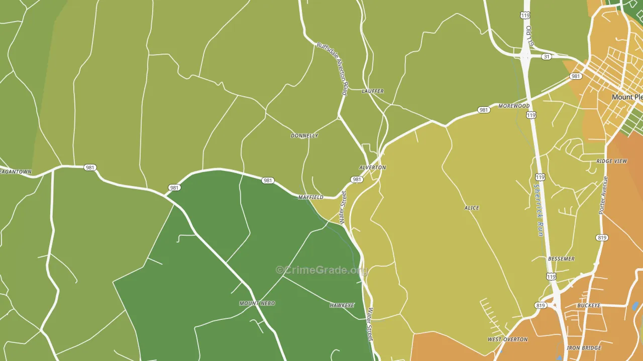 15612, PA Map of Theft Rates