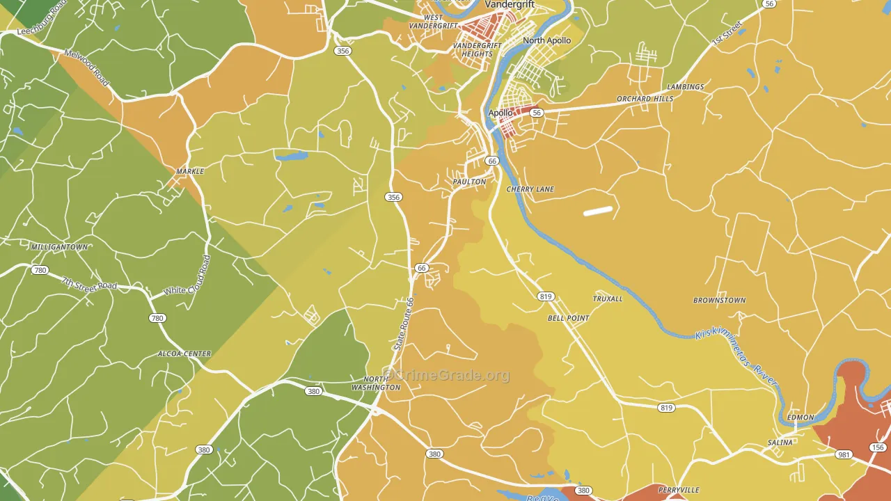 15613, PA Map of Theft Rates