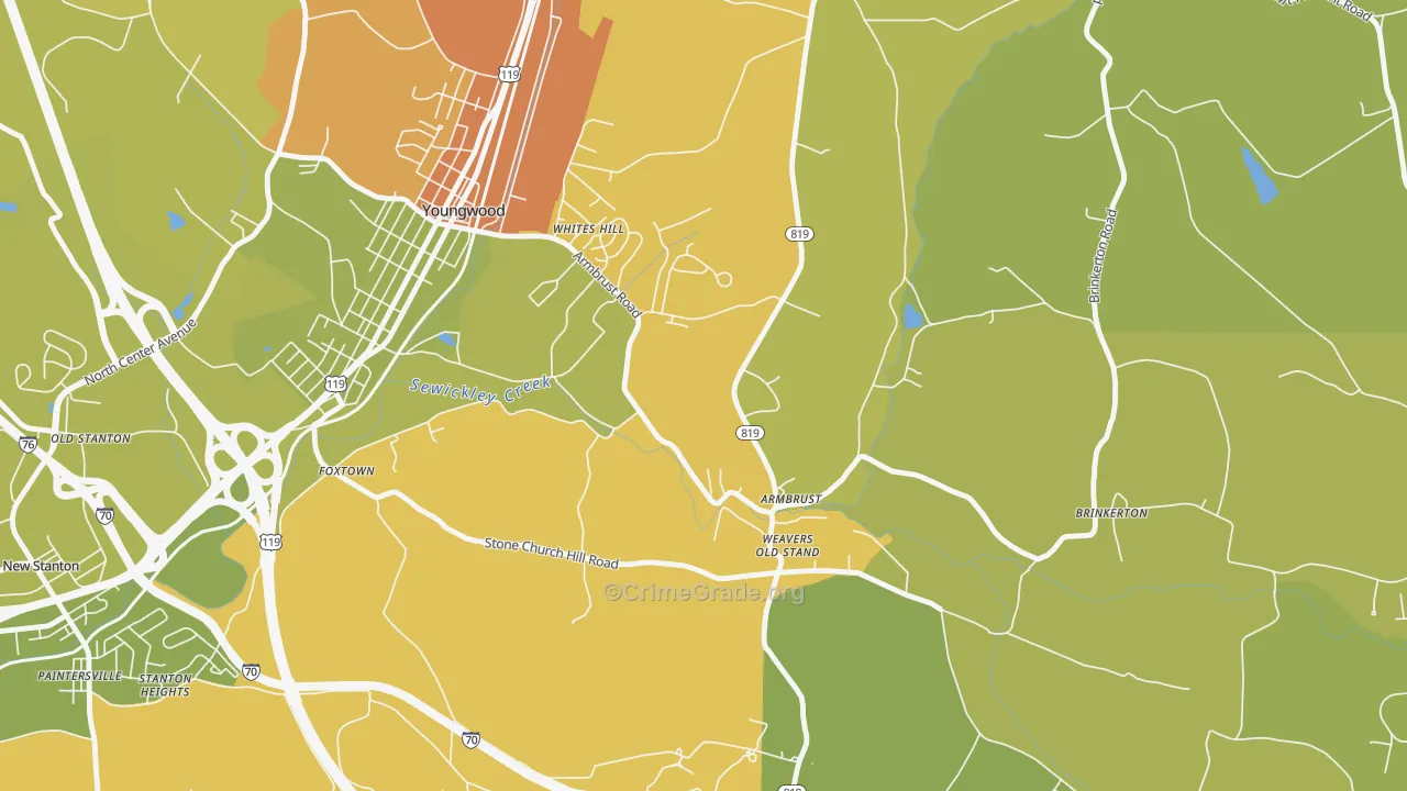 15616, PA Map of Theft Rates