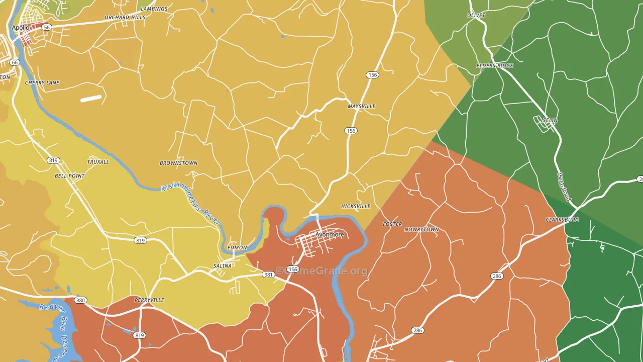 15618, PA Map of Theft Rates