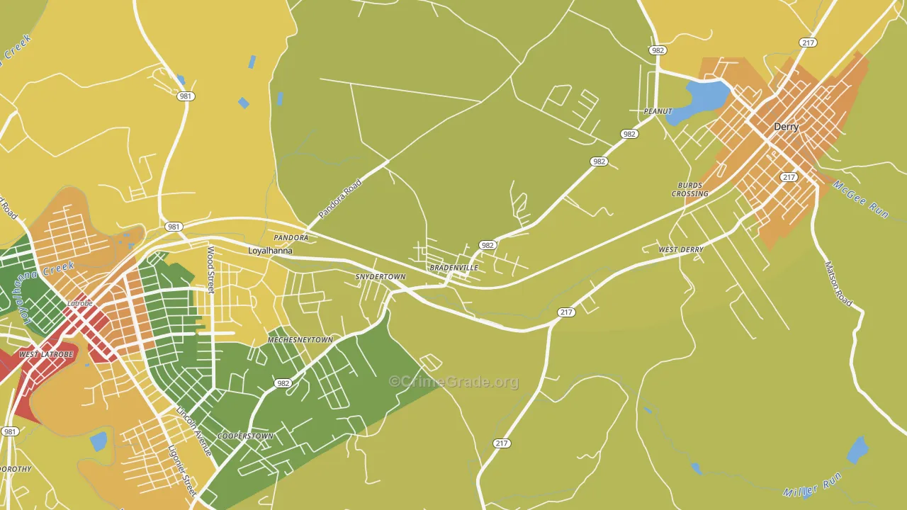 15620, PA Map of Theft Rates
