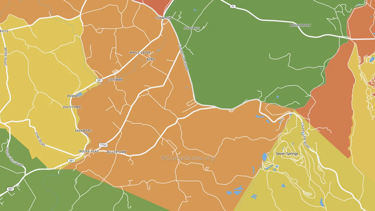 15622, PA Map of Theft Rates