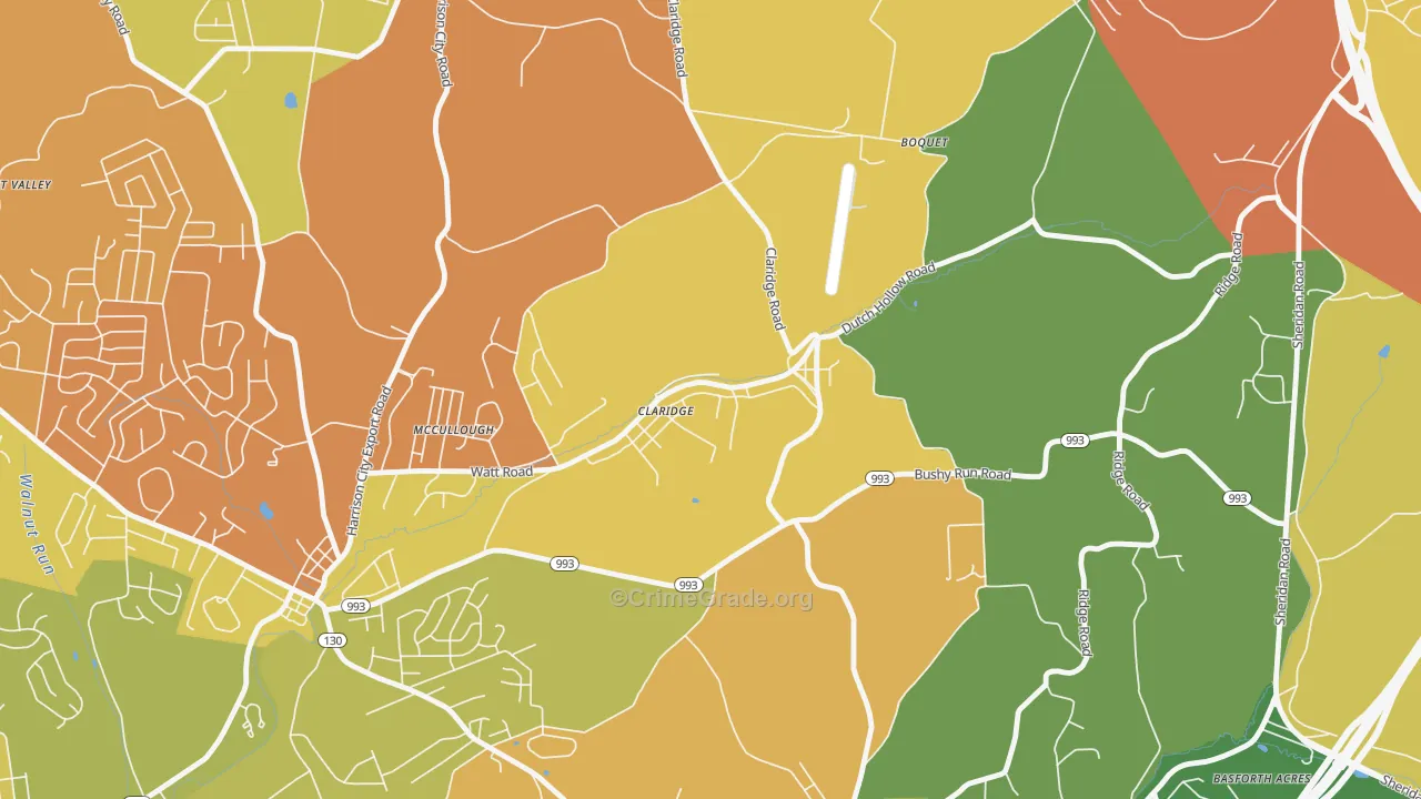 15623, PA Map of Theft Rates