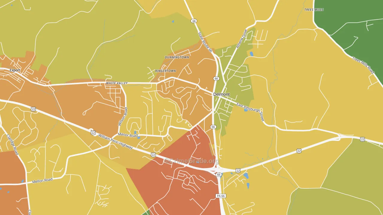 15626, PA Map of Theft Rates