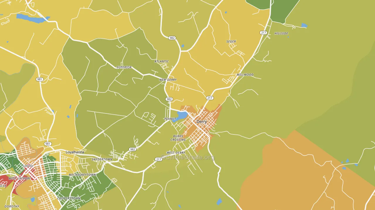15627, PA Map of Theft Rates