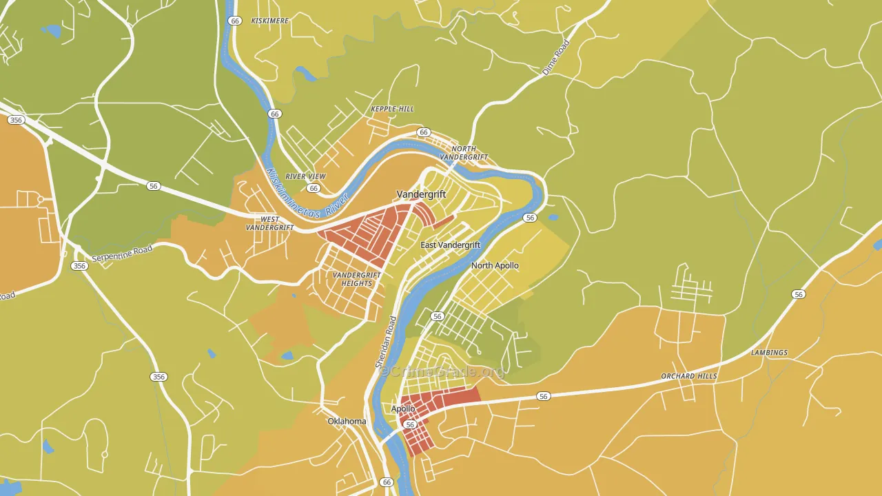 15629, PA Map of Theft Rates