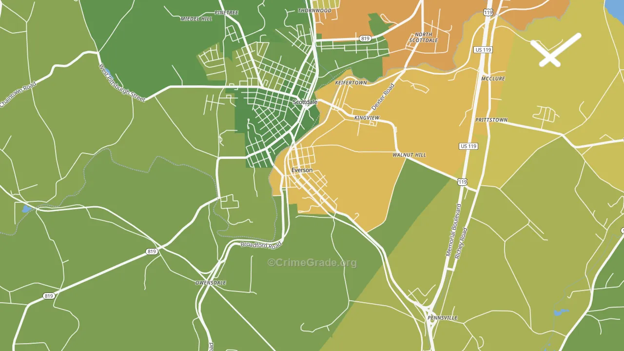 15631, PA Map of Theft Rates