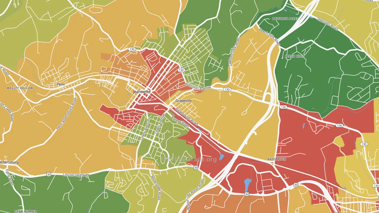 15634, PA Map of Theft Rates