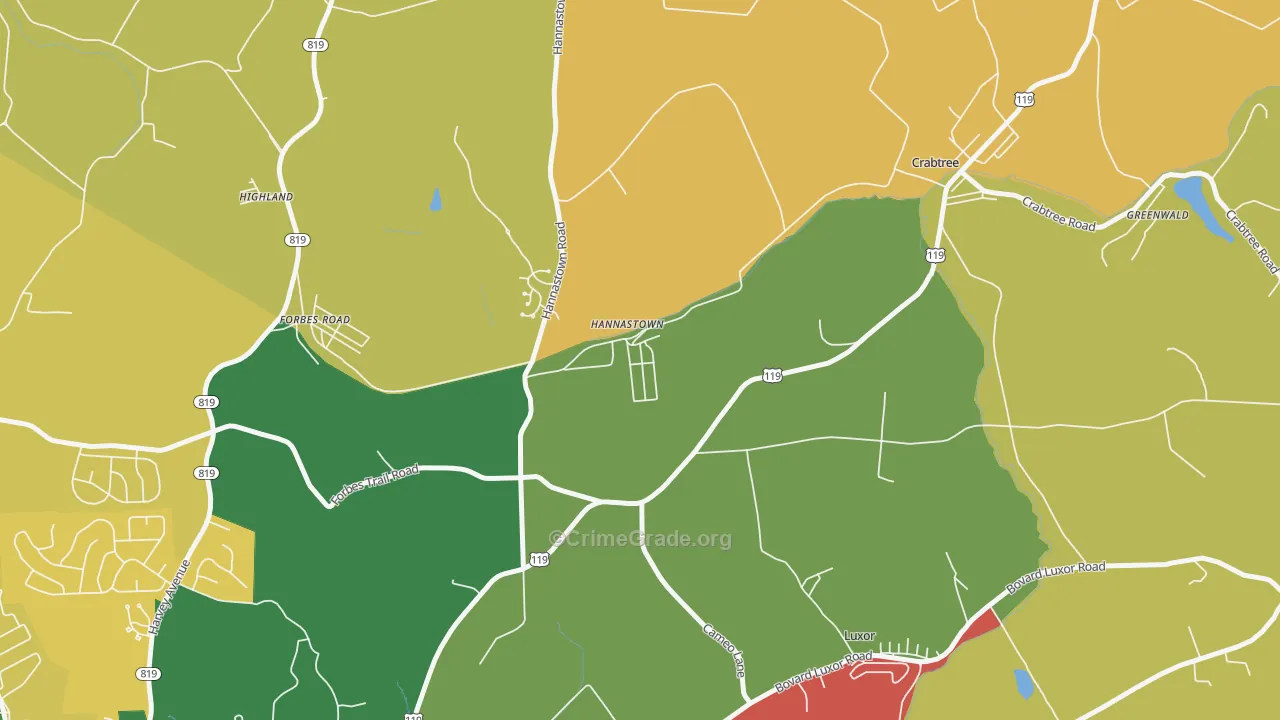 15635, PA Map of Theft Rates