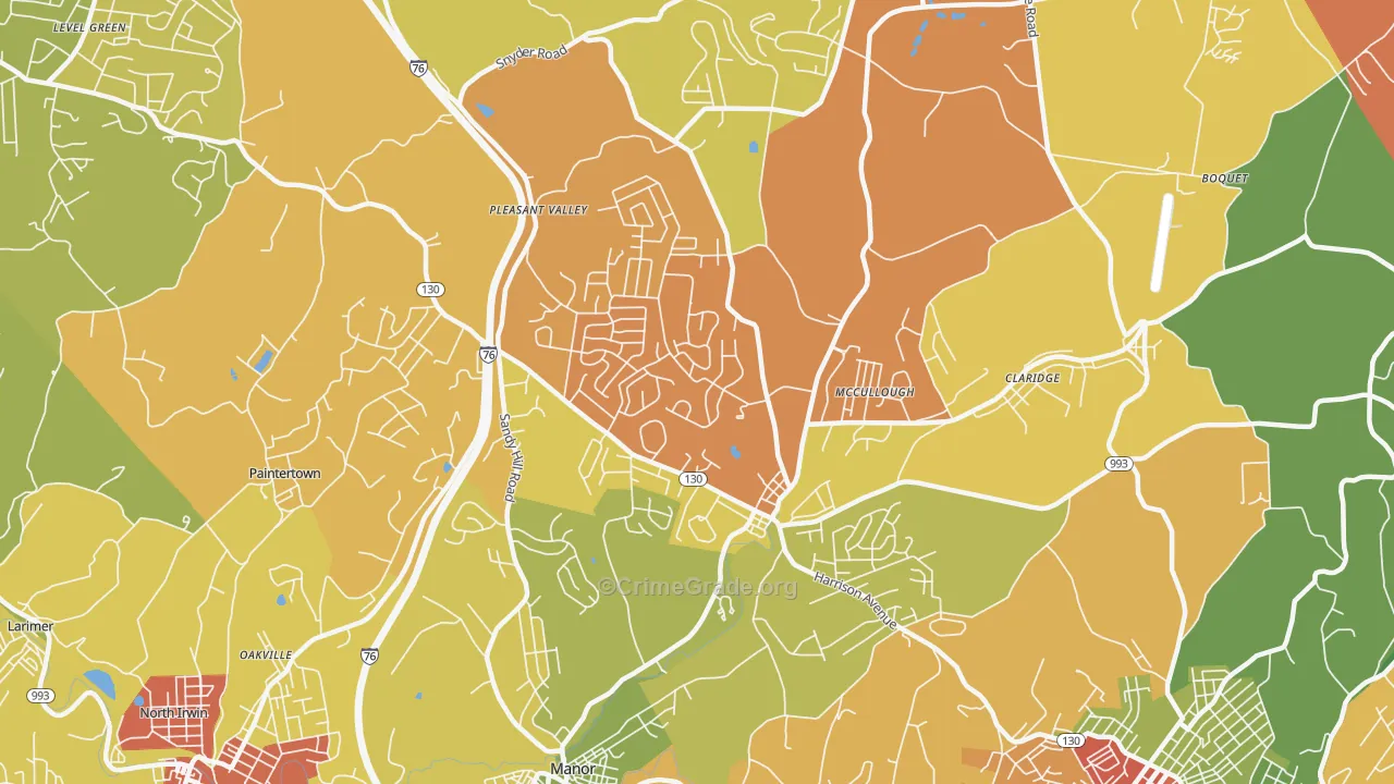 15636, PA Map of Theft Rates