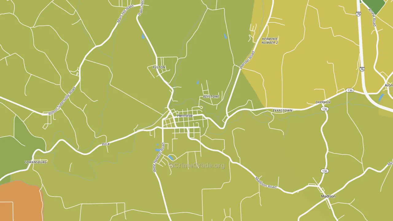 15637, PA Map of Theft Rates