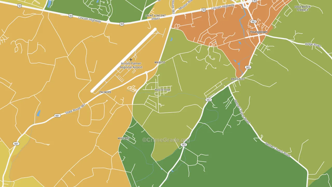 15638, PA Map of Theft Rates