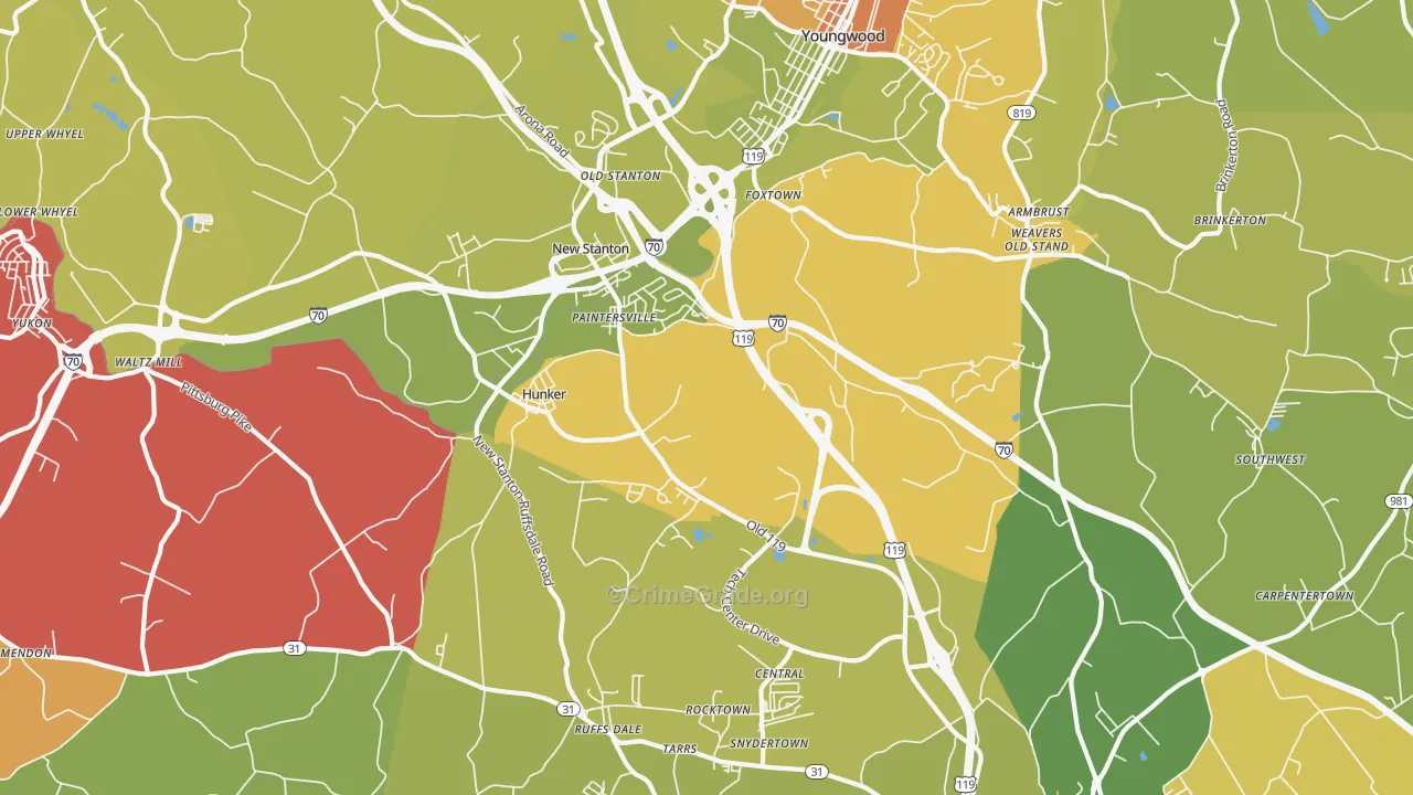15639, PA Map of Theft Rates