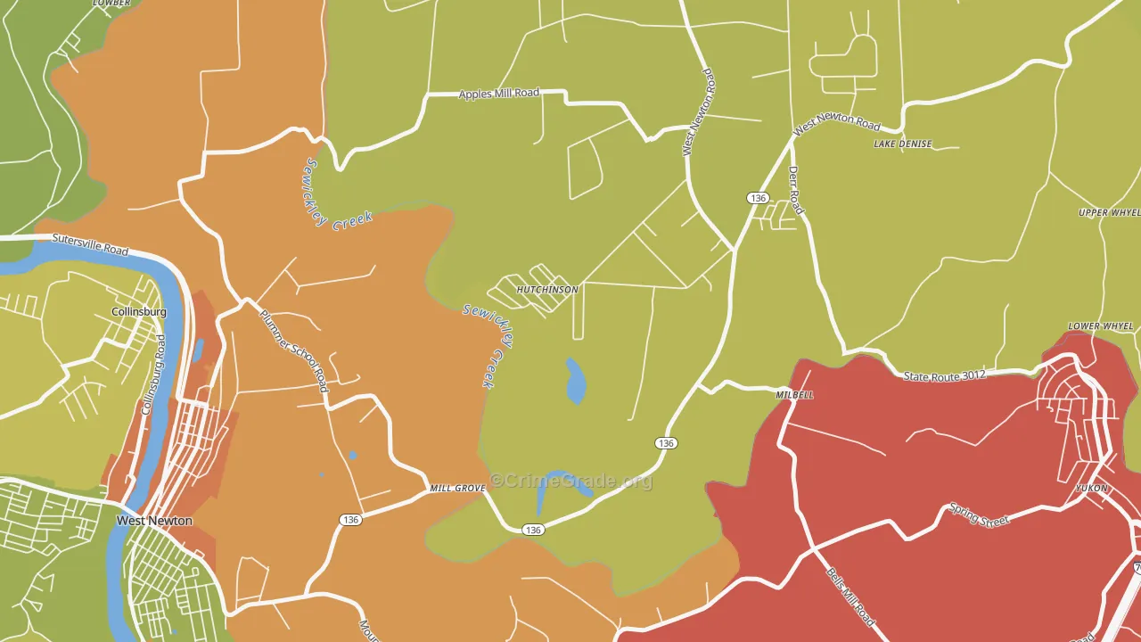 15640, PA Map of Theft Rates