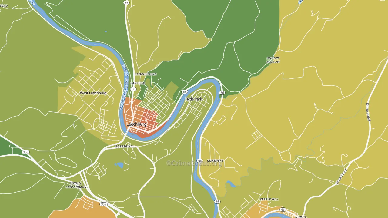 15641, PA Map of Theft Rates