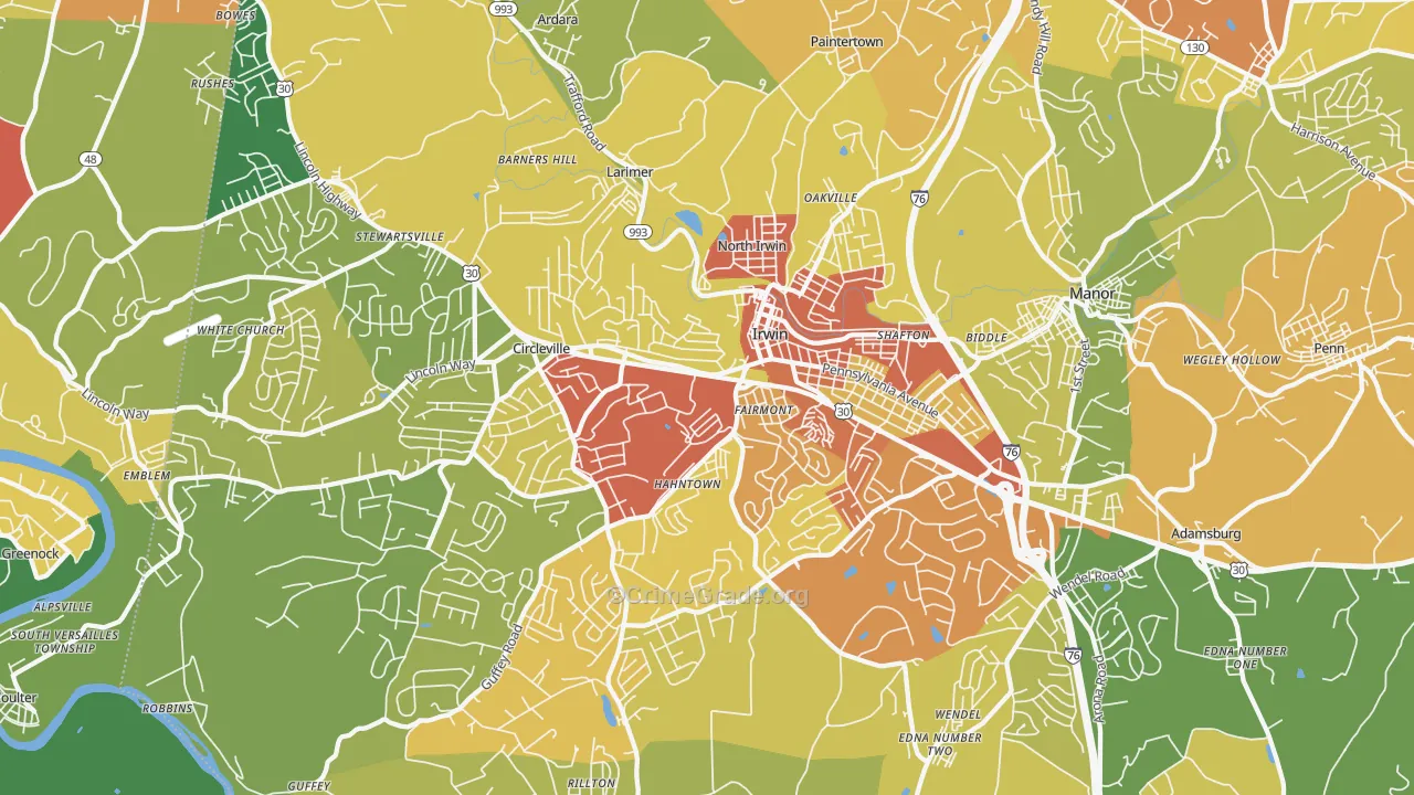15642, PA Map of Theft Rates
