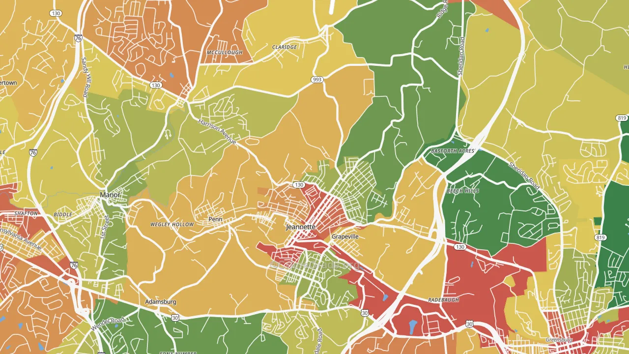 15644, PA Map of Theft Rates