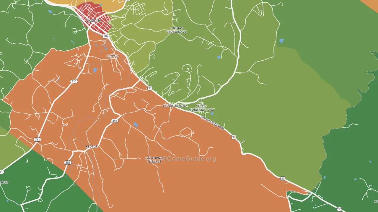 15655, PA Map of Theft Rates