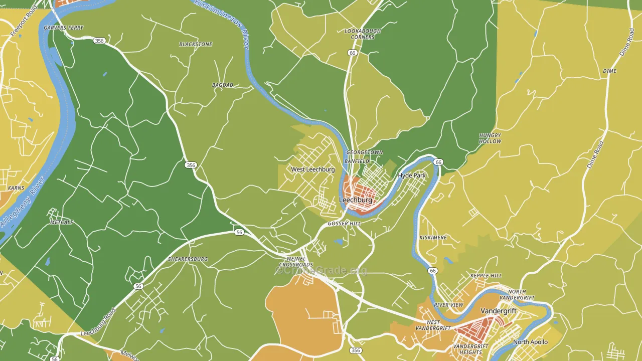 15656, PA Map of Theft Rates